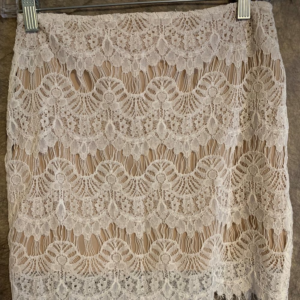 Cream lace skirt
